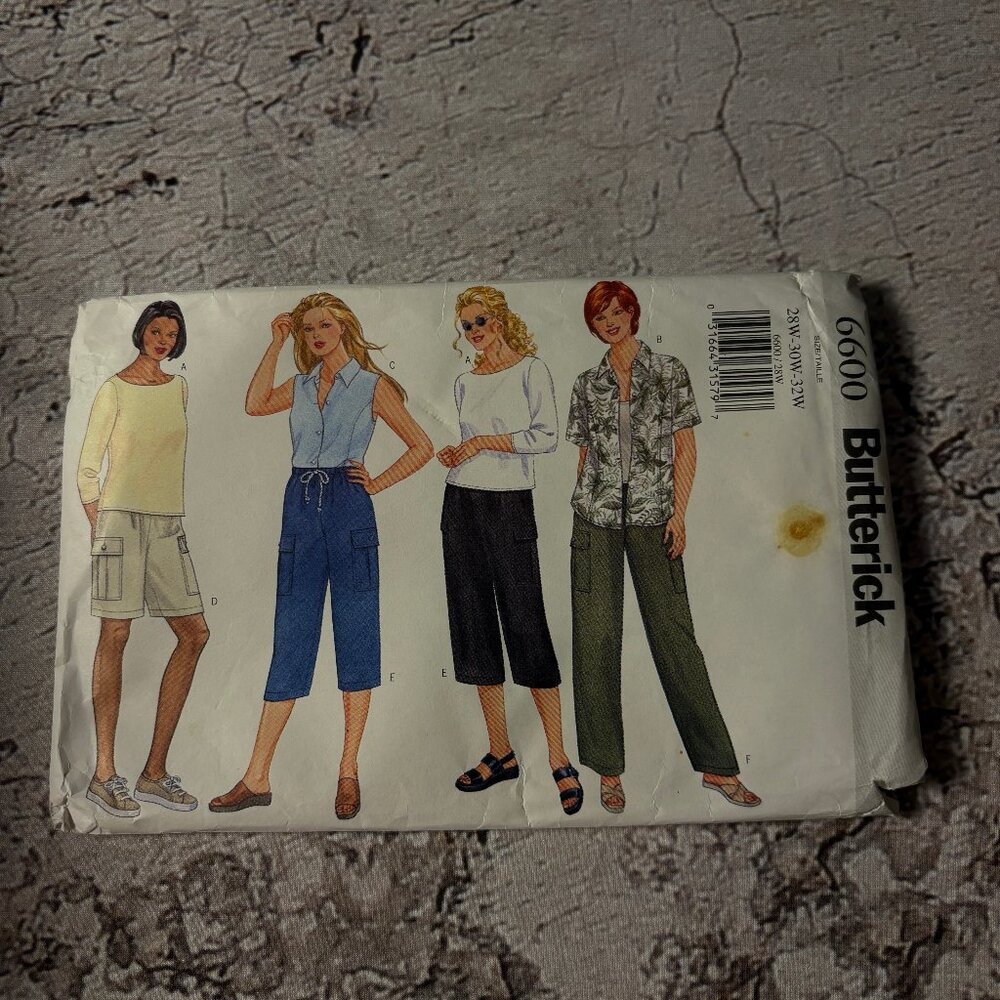 Butterick Pattern 6600 for Women's Top, Shorts, & Pants